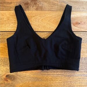 Black V-Neck Crop Top